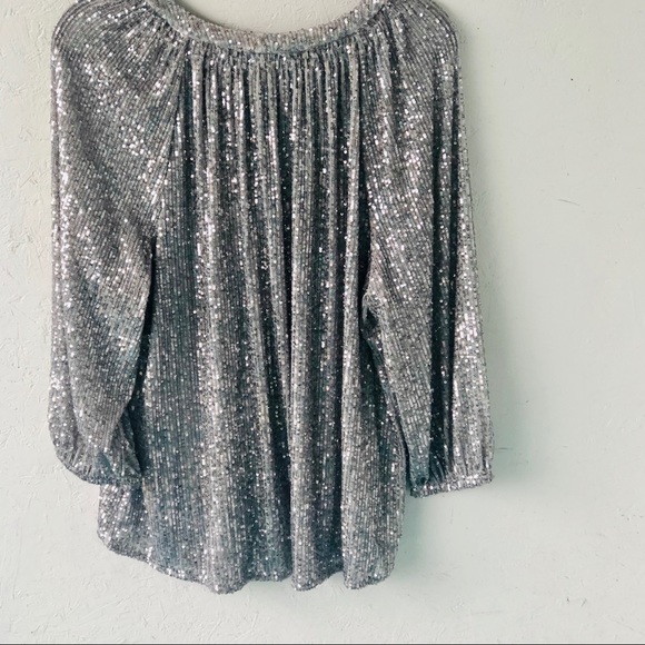 Silver Sequin Blouse - Picture 3 of 6